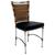 Cadeira em Alumínio e Fibra Sintética JK Cozinha Edícula Cappuccino e Nautico Preto