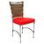 Cadeira em Alumínio e Fibra Sintética JK Cozinha Edícula Cappuccino e Vermelho