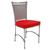Cadeira em Alumínio e Fibra Sintética JK Cozinha Edícula Marmore e Vermelho