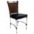 Cadeira em Alumínio e Fibra Sintética JK Cozinha Edícula Argila e Courino Náutico preto