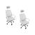 Cadeira Escritório Diretor Mesh Encosto De Cabeça Branco Kit 2