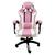 Cadeira Escritório Gamer Reclinável Massageador Rosa Barbie preto