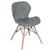 Cadeira estofada Charles Eames Eiffel Slim Wood confort Cinza