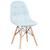 Cadeira estofada Eames Eiffel Botonê - Base de madeira clara Azul claro
