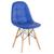 Cadeira estofada Eames Eiffel Botonê - Base de madeira clara Azul