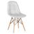 Cadeira estofada Eames Eiffel Botonê - Base de madeira clara Cinza-claro