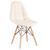 Cadeira estofada Eames Eiffel Botonê - Base de madeira clara Creme