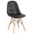 Cadeira estofada Eames Eiffel Botonê - Base de madeira clara Preto