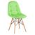 Cadeira estofada Eames Eiffel Botonê - Base de madeira clara Verde