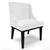 Cadeira Estofada para Sala de Jantar Base Fixa de Madeira Preto Lia Sintético Premium Branco - Ibiza Branco