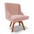 Cadeira Estofada para Sala de Jantar Base Giratória de Madeira Lia Veludo Rosê - Ibiza Rosê