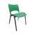 Cadeira fixa empilhável 63 com estrutura preta ISO Frisokar Verde