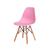 Cadeira Fixa Spezia em polipropileno e pé palito em madeira - GRP Rosa
