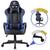Cadeira Gamer Giratória Elevação Black Preto VICKERS Fortrek Material Do Estofamento material sintético Azul
