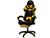 Cadeira Gamer PCTop Reclinável Preta e Azul Amarelo e Preto