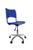 Cadeira Giratoria Turim Secretaria Cromada Azul