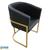 Cadeira Gold Estofado Várias Cores Base Aço Preto Fosco - Datelli Design Corino Dallas Marrom