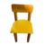 Cadeira Infantil De Madeira Com Estofado Acabamento Verniz Amarelo