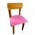 Cadeira Infantil De Madeira Com Estofado Acabamento Verniz Rosa