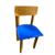 Cadeira Infantil De Madeira Com Estofado Acabamento Verniz Azul