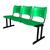 Cadeira ISO PP RP Longarina 3 Lugares Color Verde