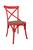 Cadeira Katrina Cross Paris com Assento em Rattan Natural  Colorida Vermelha