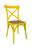 Cadeira Katrina Cross Paris com Assento em Rattan Natural  Colorida Amarela