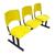 Cadeira Longarina PLÁSTICA 3 Lugares P/ Recepção Modelo Iso Amarelo