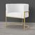Cadeira Luna para Penteadeira Base de Metal Dourada Suede Escolha sua cor - WeD Decor Branco
