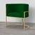 Cadeira Luna para Penteadeira Base de Metal Dourada Suede Escolha sua cor - WeD Decor Verde escuro