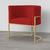 Cadeira Luna para Penteadeira Base de Metal Dourada Suede Escolha sua cor - WeD Decor Vermelho