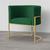 Cadeira Luna para Penteadeira Base de Metal Dourada Veludo Escolha sua cor - WeD Decor Verde