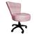 Cadeira Mocho Costurado Elegância Veludo Base Giratória - Pallazio Rosa Bebê