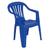Cadeira Plástica C/Apoio De Braço p/ Área de Lazer Cores MOR Azul
