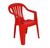 Cadeira Plástica C/Apoio De Braço p/ Área de Lazer Cores MOR Vermelho