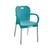 Cadeira plástica pé alumínio com braços - Paramount Azul Claro