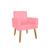 Cadeira Poltrona Decorativa Recepção Sala Quarto Rosa