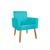 Cadeira Poltrona Decorativa Recepção Sala Quarto Azul Turquesa
