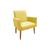 Cadeira Poltrona Malibu Decorativa Para Sala Quarto Escritório Suede Amarelo
