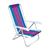 Cadeira Praia E Piscina Reclinável 4 Posições Mor Alumínio Azul, Rosa