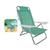 Cadeira Reclinável 6 Posições Com Almofada Alumínio Praia Camping Piscina - Mor Verde