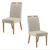 Cadeiras Kit 2 Cadeiras Wood Bélgica Mel/Linho Bege - Mais Decor Bege