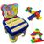 Cadeirinha Com Blocos De Montar Infantil 256 Peças Educativo Cadeira Didática Brinquedos GGB Dino, Azul