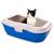 Caixa Areia Gato Banheiro P/ Gatos Bandeja  Furba C/ Grade Azul