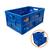 Caixa Cesto Dobravel 60 L Organizadora Multiuso até 20 kg Empilhável Leve Resistente Para Supermercado Roupas Brinquedos AZUL ESCURO