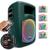 Caixa De Som Ativa Shutt Retrô Lounge RGB 480w Subwoofer Connect 12 Pol Driver Titânio BT USB Bivolt Verde