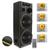 Caixa De Som Bob Residencial Amplificada Big Premium 12 Pol 1250w RMS Subwoofer Connect Led Neon Amarelo Largo