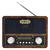 Caixa de Som Portátil Bluetooth e Rádio FM Retrô Vintage Marrom