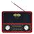 Caixa de Som Portátil Bluetooth e Rádio FM Retrô Vintage Vermelha