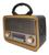 Caixa De Som Retro Bluetooth Radio Fm Usb Vintage Lanterna Preto